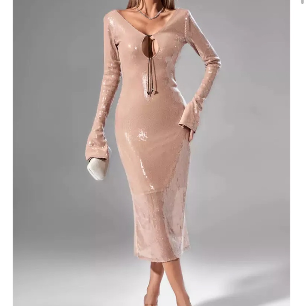 Sequin dress similar to Hailey Bieber dress